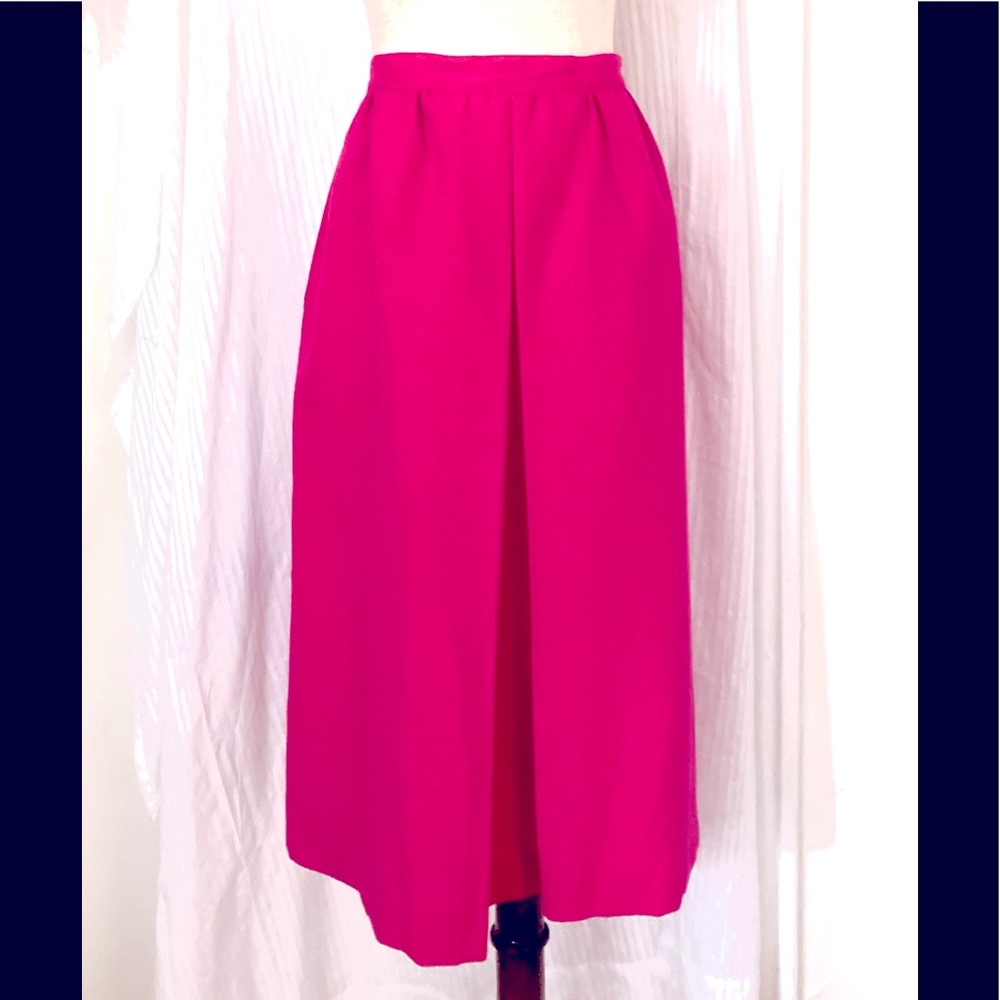 Vintage Sz 12 Worthington bright pink midi skirt
